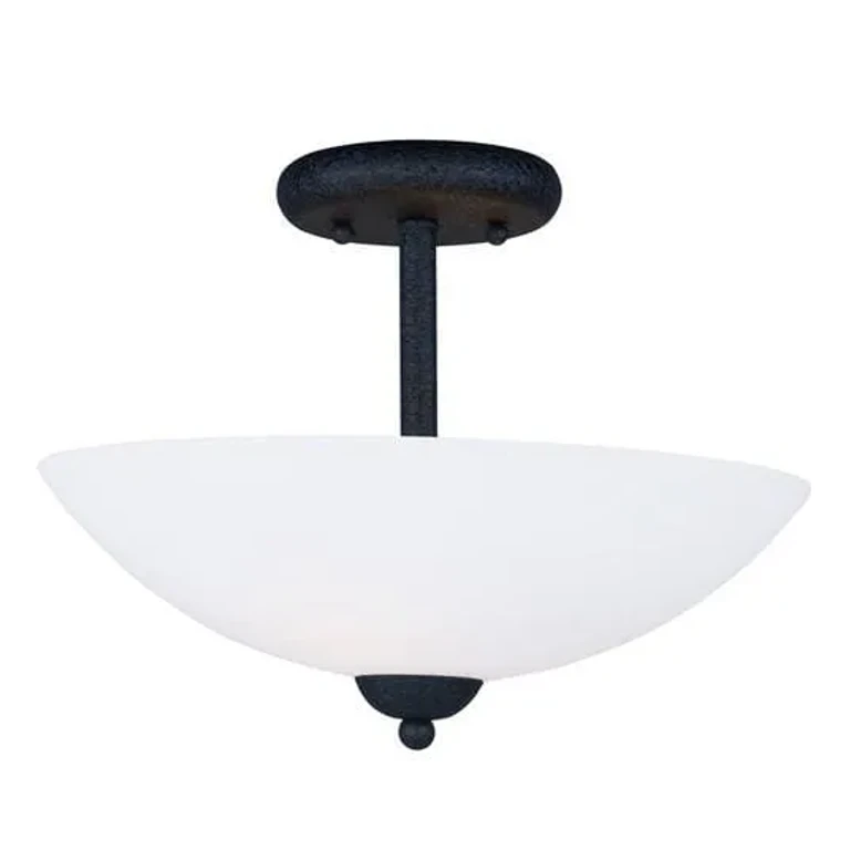 Taylor 2-Light 2-Light Semi-Flush Mount in Textured Black