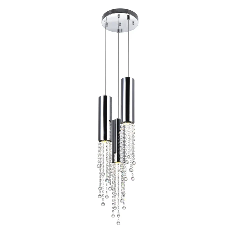 Chrome Three Light Mini Pendant from the Extended Collection