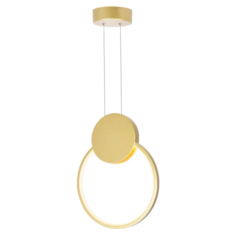 Satin Gold LED Mini Pendant from the Pulley Collection