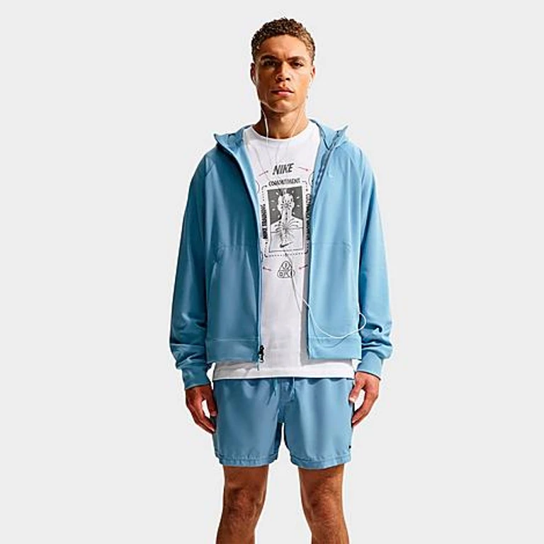 Nike Men's Primary NanoKnit Dri-FIT UV Protection Full-Zip Training Hoodie in Work Blue/Work Blue Size: XS