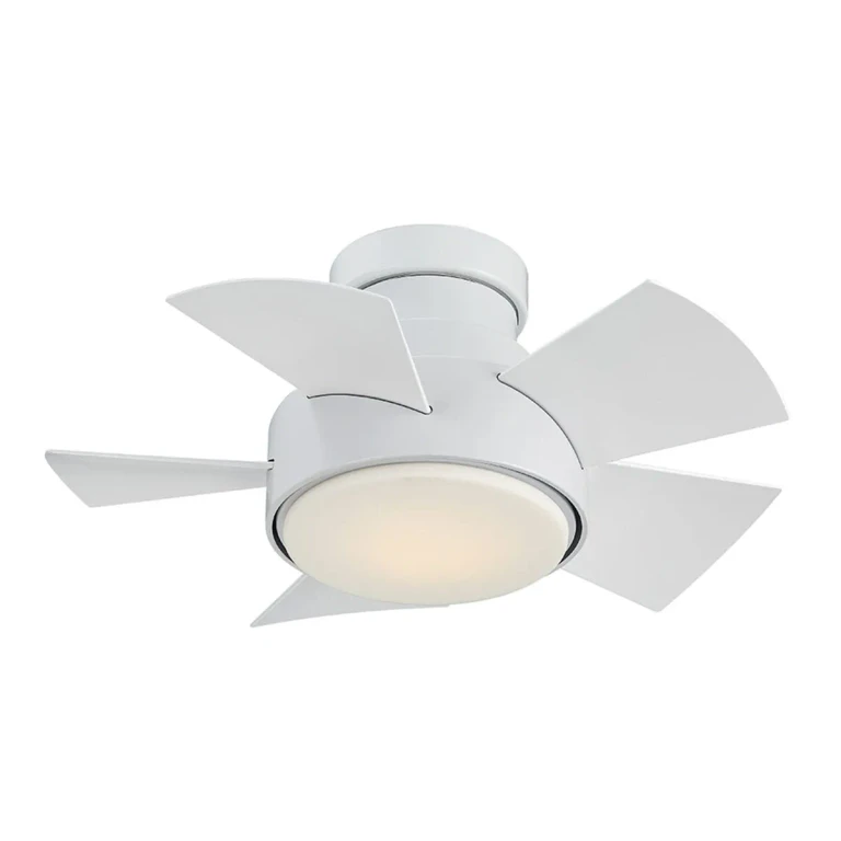 Modern Forms Vox Flush Mount Outdoor 1-Light LED 26" Ceiling Fan in Matte White