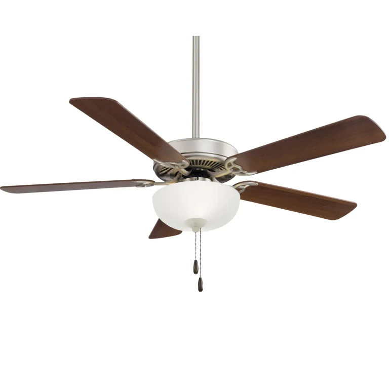 Minka-Aire Ceiling Fan Light Kit in Brushed Steel with Dark Walnut