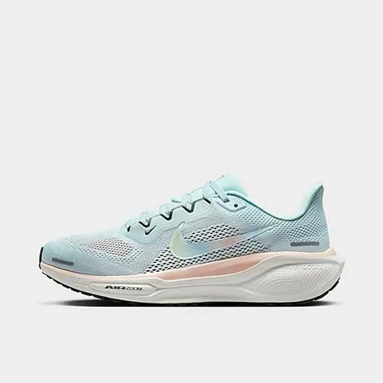 Nike Women's Pegasus 41 Premium Running Shoes in Glacier Blue/Washed Coral/Vintage Green Size: 5.0