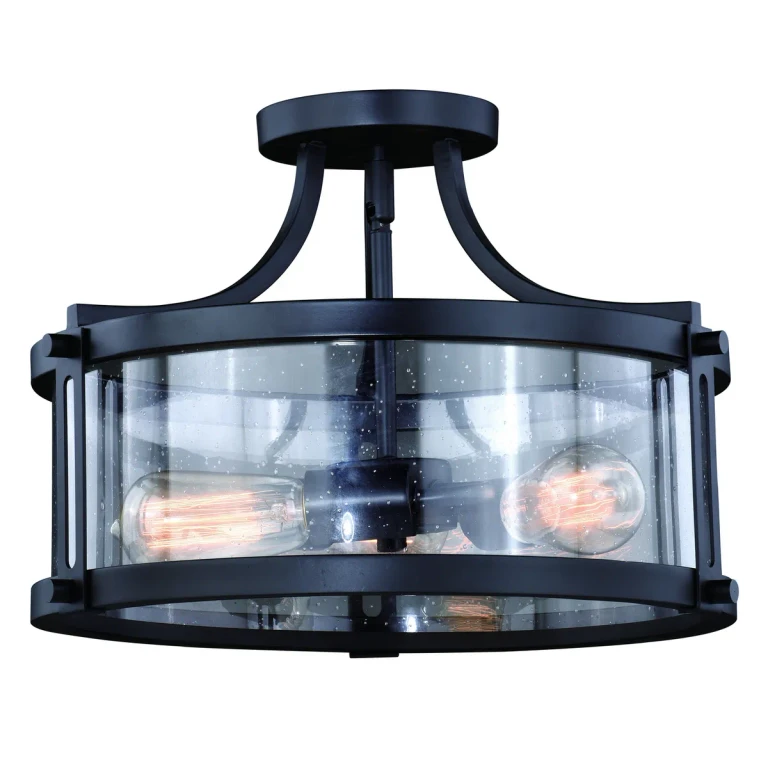Noble Bronze Three Light Semi Flush Mount from the Holbrook Collection