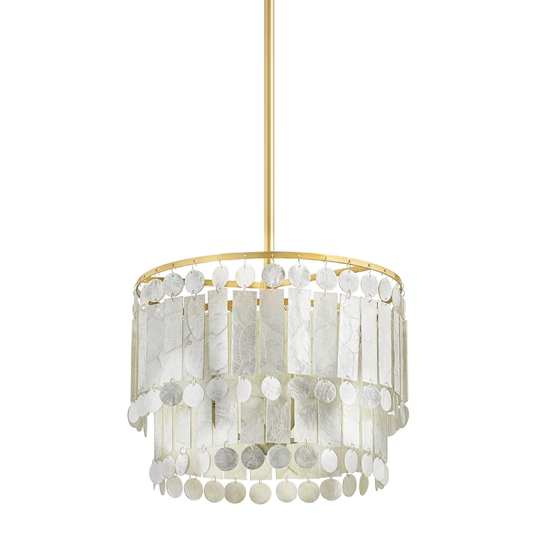 Aged Brass Three Light Pendant from the Melisa Collection
