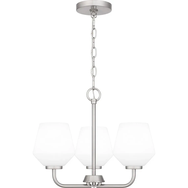 Brushed Nickel Three Light Pendant from the Nielson Collection