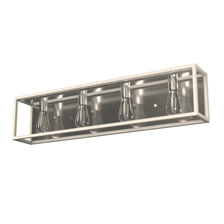 Brushed Nickel Four Light Vanity from the Squire Manor Collection