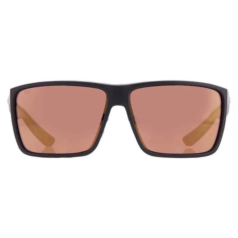Gold Mirror Polarized Glass Rectangular Mens Sunglasses 6S9121 912107 64