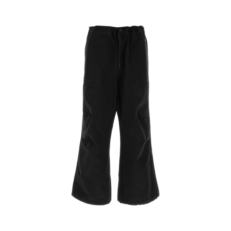 Burberry Black Cotton Wide-leg Pant