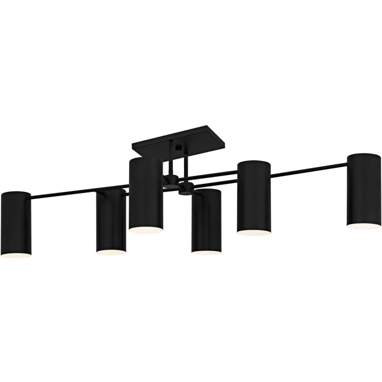 Matte Black Semi-Flush Mount from the Foreland Collection