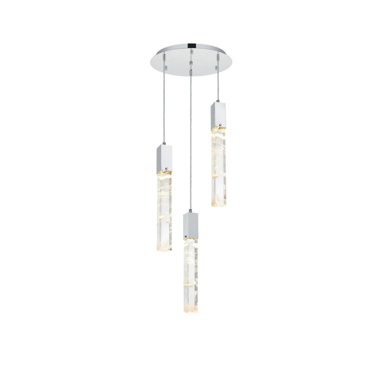 Chrome And Clear Chandelier from the Aurora Collection
