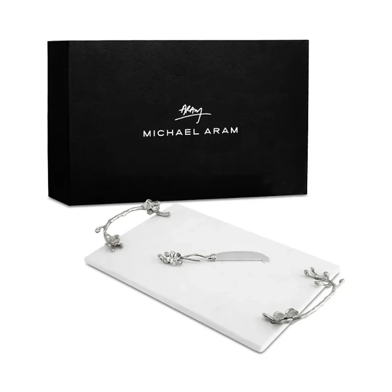 Michael Aram White Orchid Small Cheeseboard with Knife
