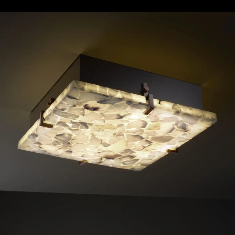 Alabaster Rocks! 2-Light Clips 12" Square Flush-Mount