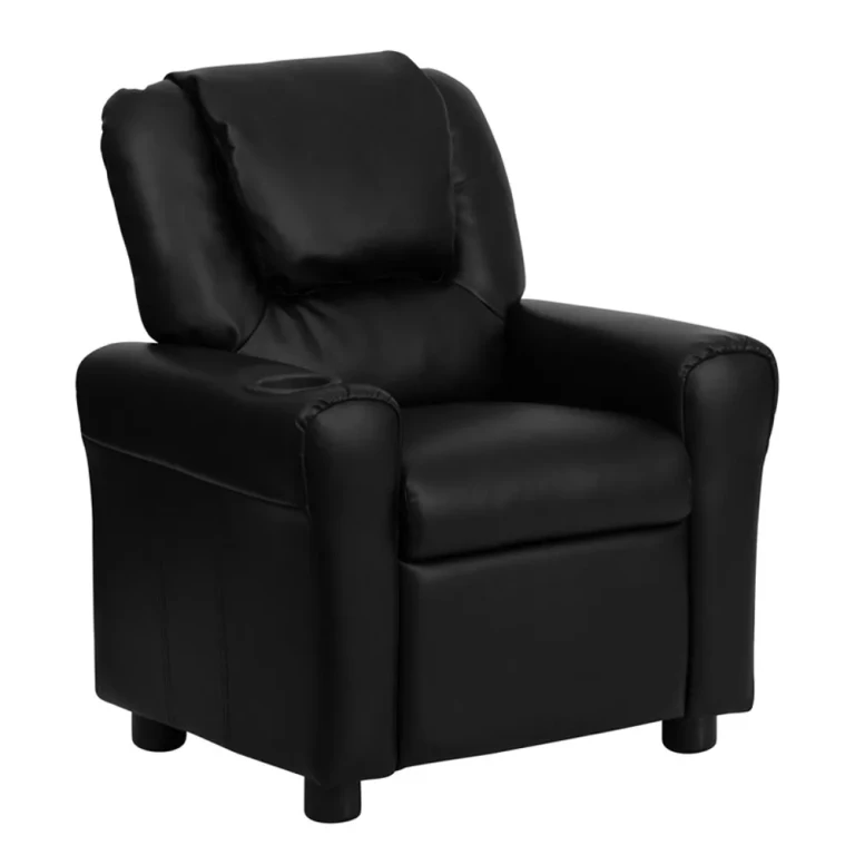 Mini Me Kids Black Recliner with Cup Holder