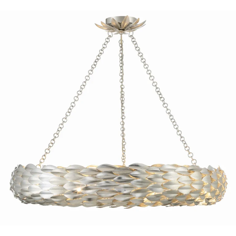 Antique Silver Eight Light Pendant from the Broche Collection