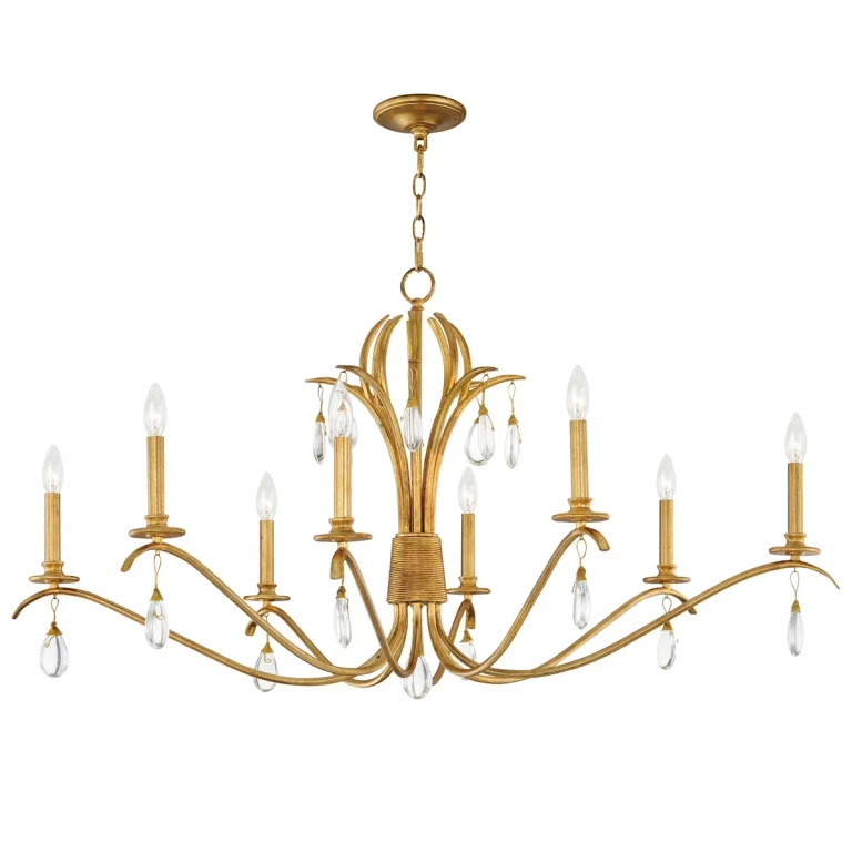 Charcoal Gold Leaf Eight Light Chandelier from the Eden Collection