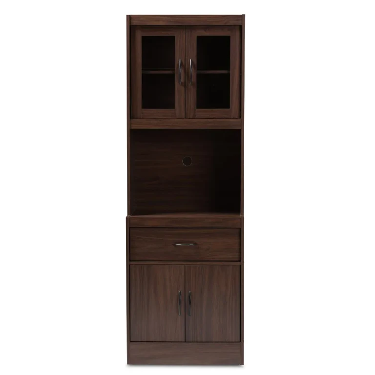 Laura Brown Kitchen Cabinet and Hutch