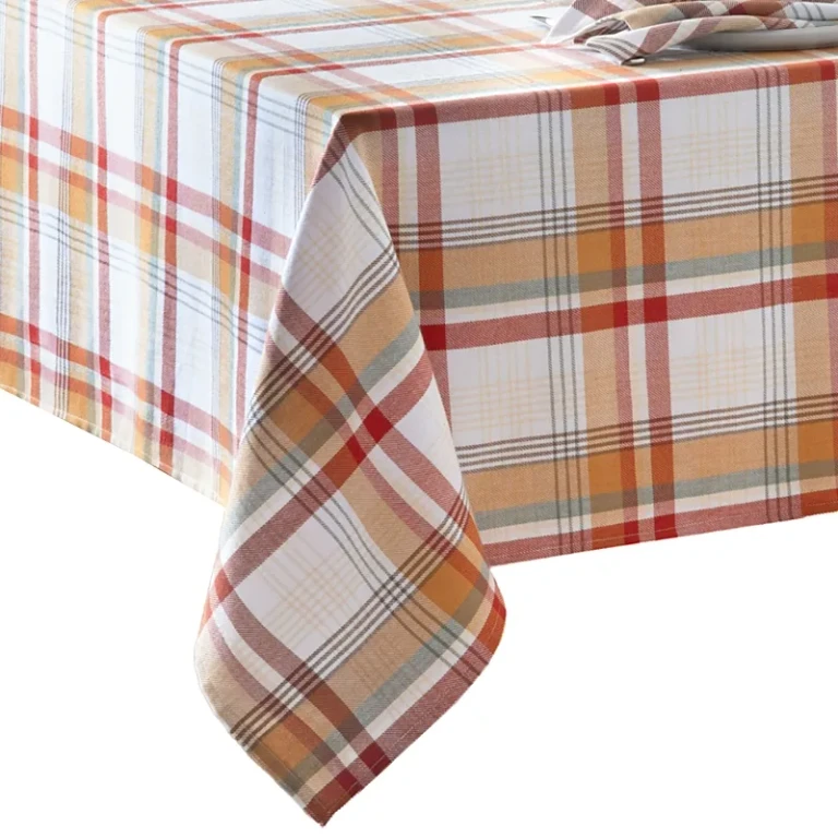 Elrene Home Fashions Seneca Plaid Harvest Cotton Rectangle Tablecloth, 120 x 60