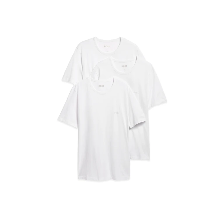 Boss Classic Cotton Regular Fit Logo Crewneck Tees, Pack of 3