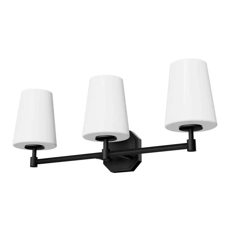 Matte Black Bathroom Vanity Light from the Nolita Collection