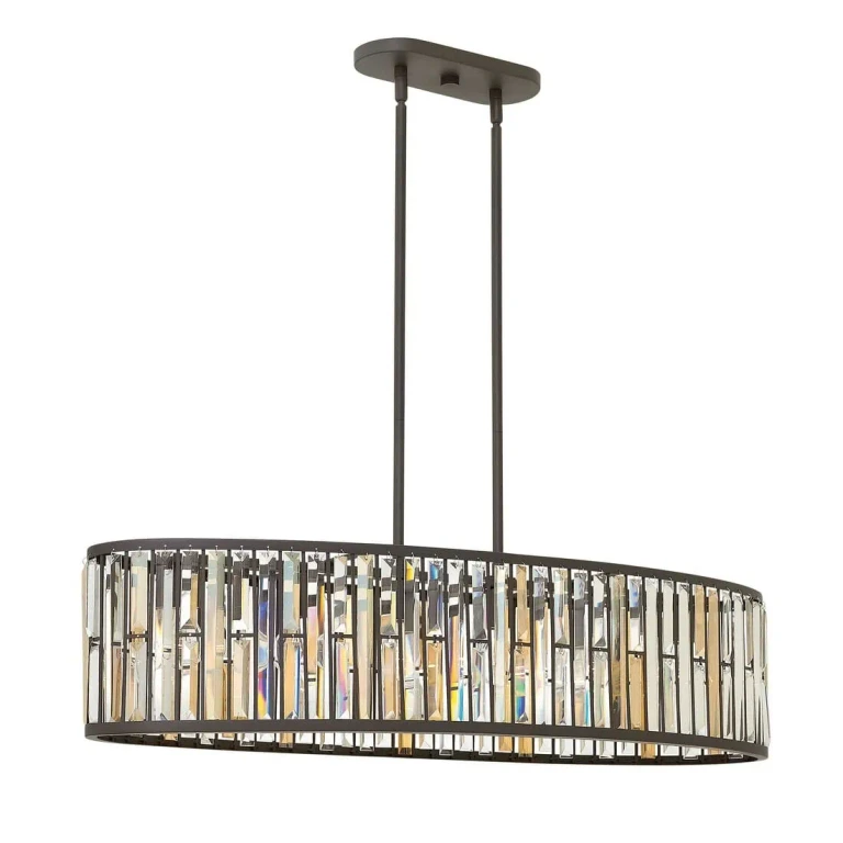Vintage Bronze LED Linear Chandelier from the Gemma Collection