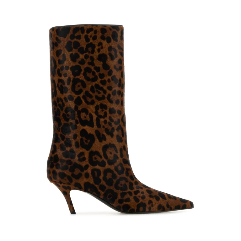 Amina Muaddi Printed Calf Hair Fiona Boots