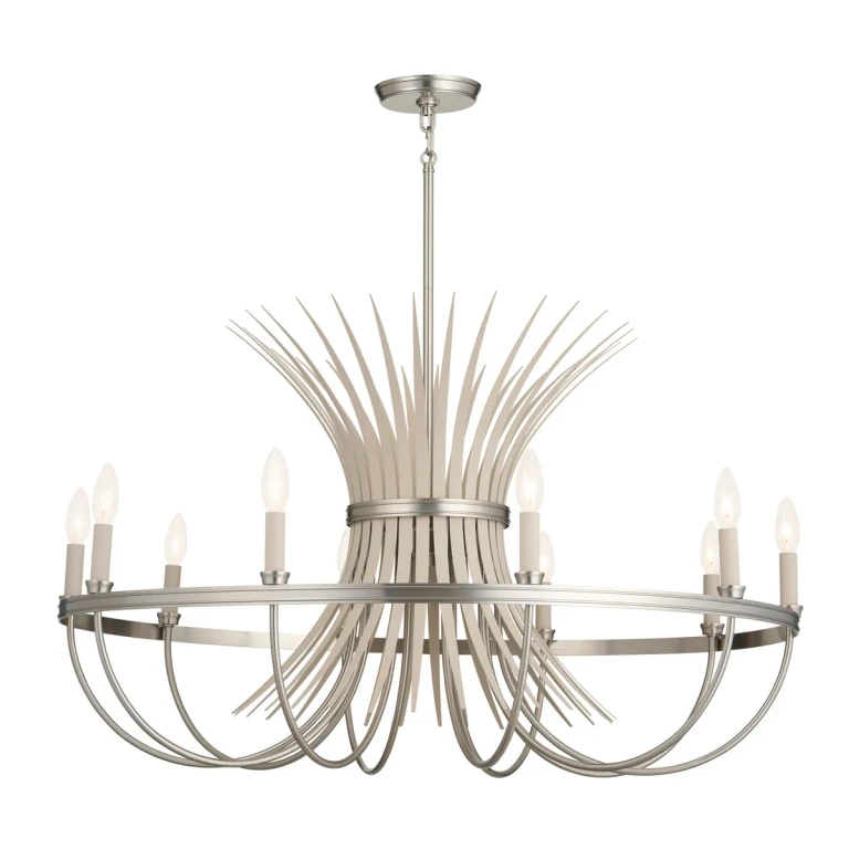 Baile 10-Light Transitional Chandelier in Brushed Nickel