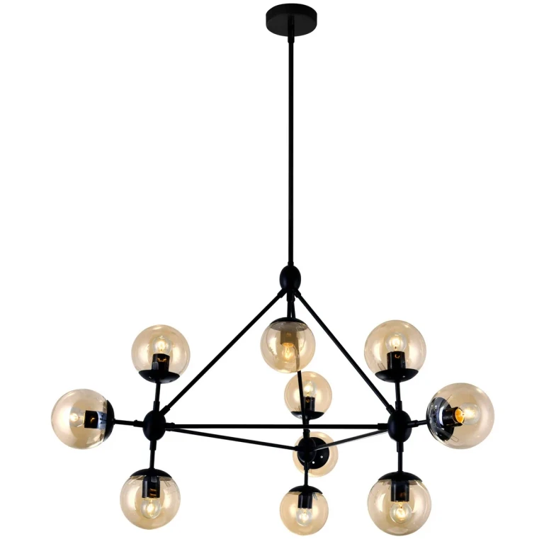Black Ten Light Chandelier from the Glow Collection