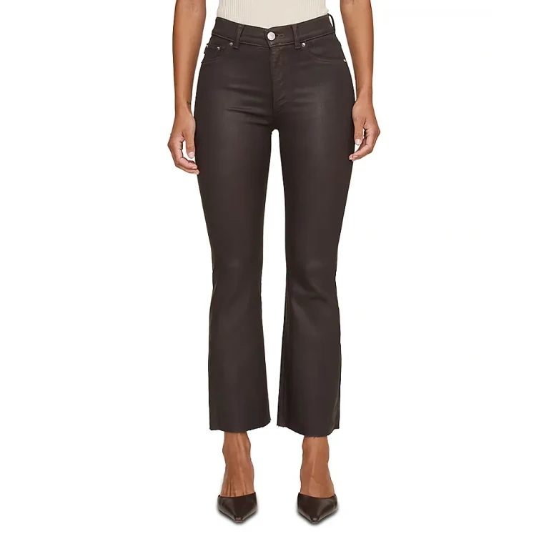DL1961 Petite Bridget Boot High Rise Instasculpt Coated Jeans in Chocolate