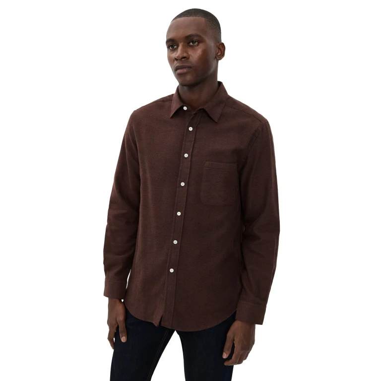 Portuguese Flannel Teca 2.0 Brushed Flannel Button Down Shirt Forest Green S