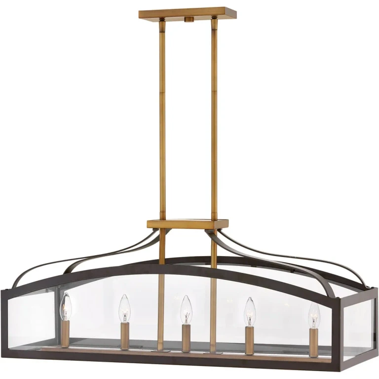 Bronze LED Linear Chandelier from the Clarendon Collection