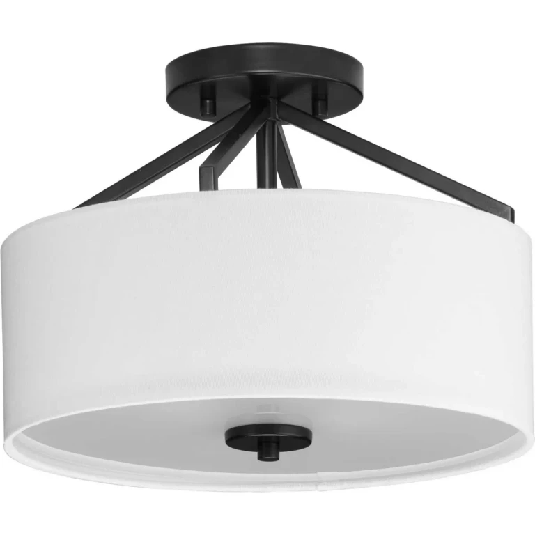 Matte Black Two Light Semi Flush Mount from the Goodwin Collection