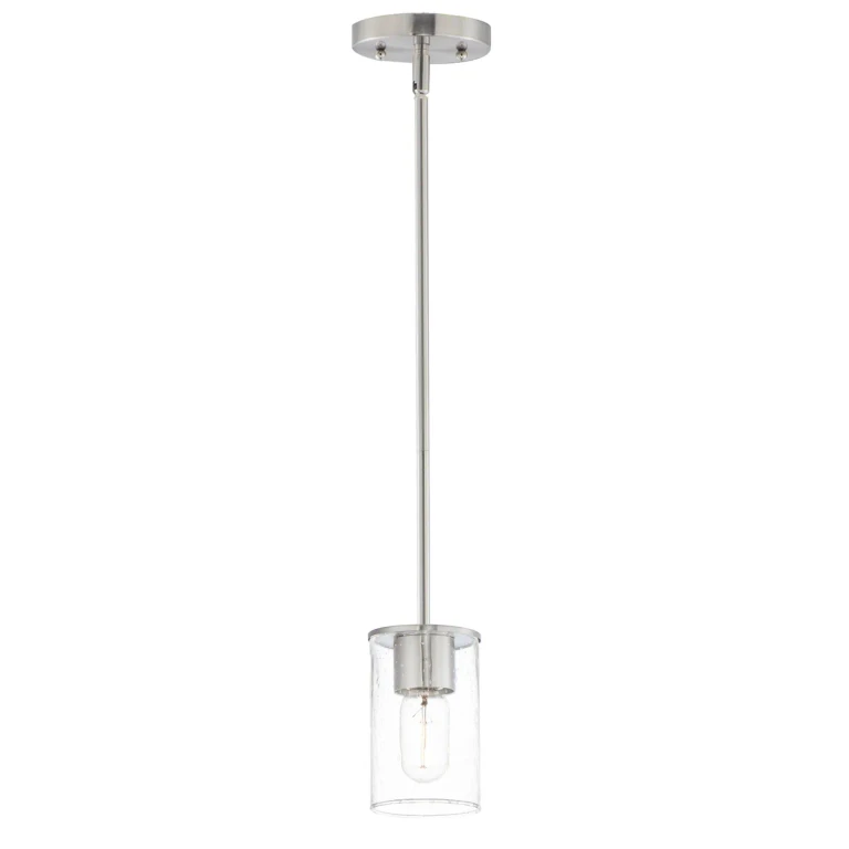 Satin Nickel One Light Mini Pendant from the Sleek Collection