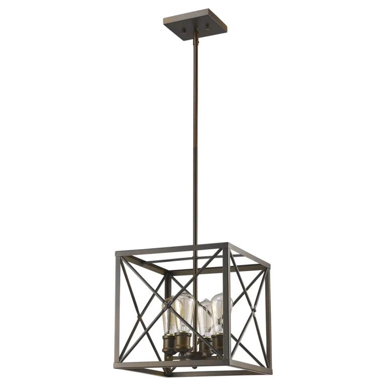 Oil Rubbed Bronze Four Light Pendant from the Brooklyn Collection
