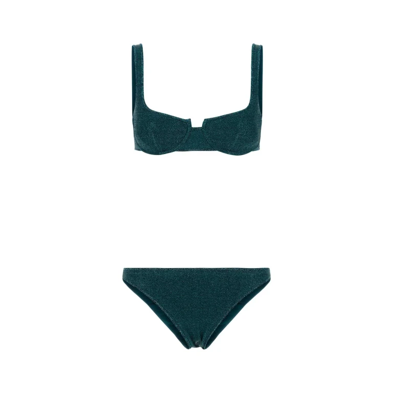 Oseree Petrol Blue Nylon Blend Bikini