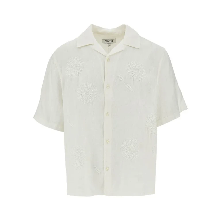 WAX LONDON 'Didcot' embroidered flowers linen shirt Man S
