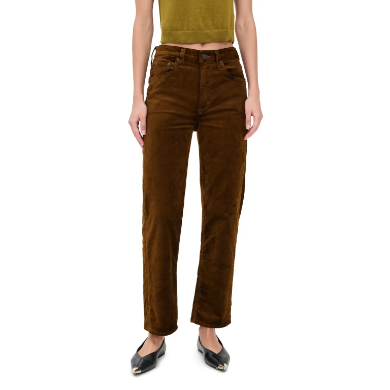 Citizens of Humanity Delfina High Rise Straight Leg Jeans in Golden