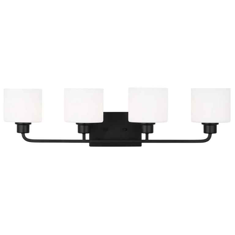 Canfield 4-Light Bathroom Vanity Light in Midnight Black