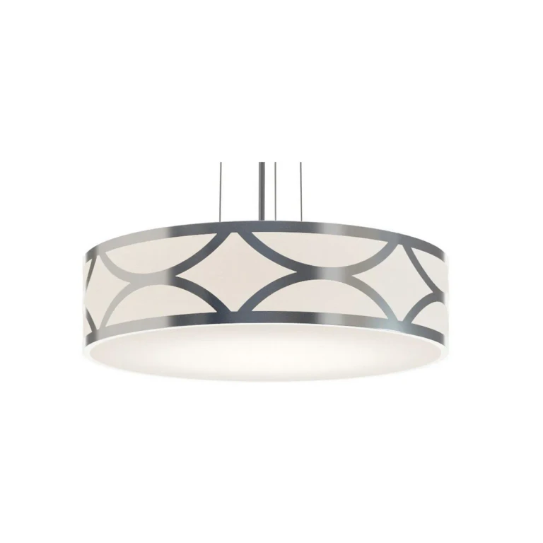 Painted Nickel Three Light Pendant from the Lake Collection