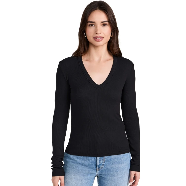 Cotton Citizen Verona U Neck Shirt Jet Black XS