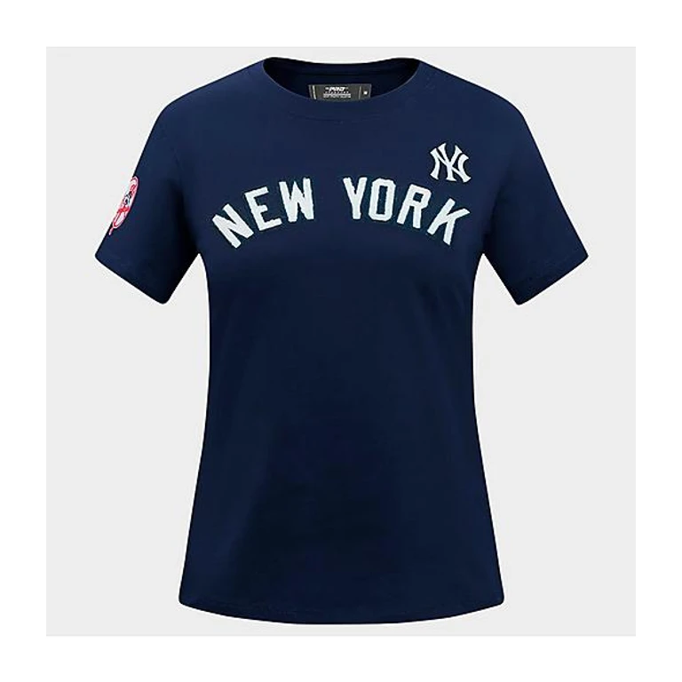 Pro Standard Women's New York Yankees MLB Classic Single Jersey Slim T-Shirt in Midnight Navy Size: XS