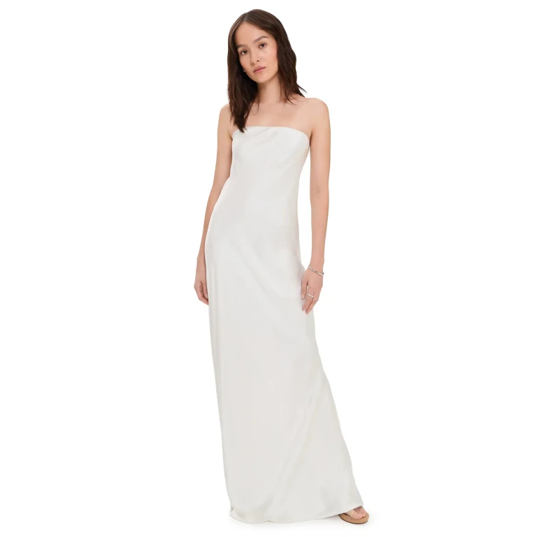 Norma Kamali Bias Strapless Gown Chocolate S