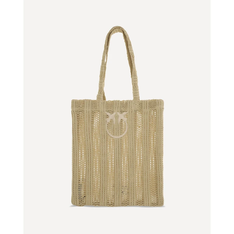 PINKO Medium Easy Tote Bag in raffia Female UNI