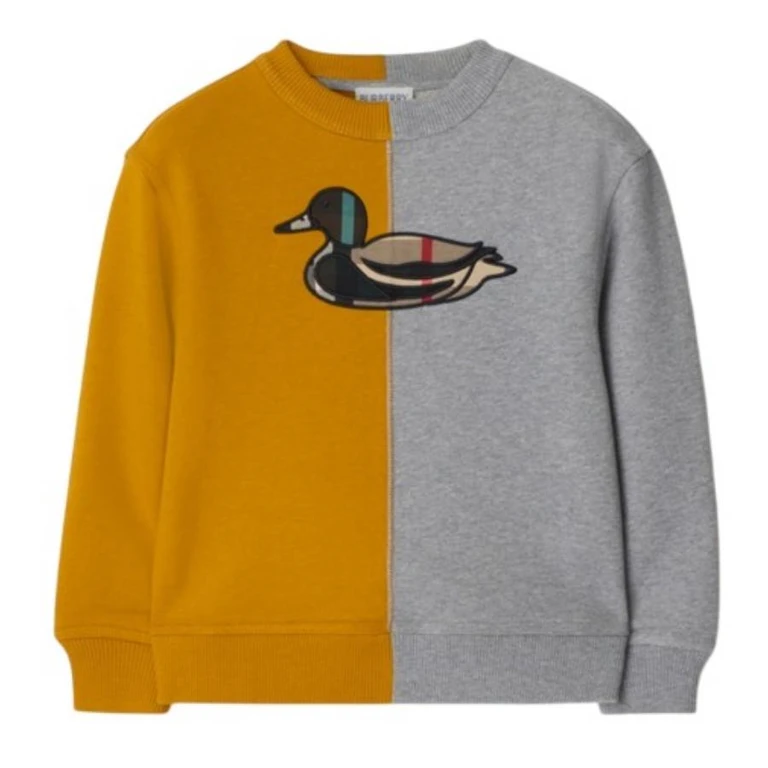 Burberry Kids Mathew Duck Print Two-Tone Sweatshirt