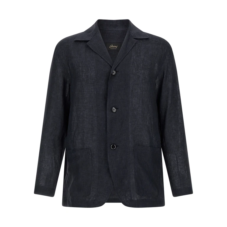 Brioni Blazer shirt Blue Linen Shirt, Blouse - Men