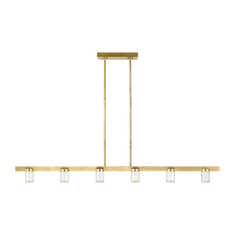 Natural Brass LED Linear Suspension from the Esfera Collection