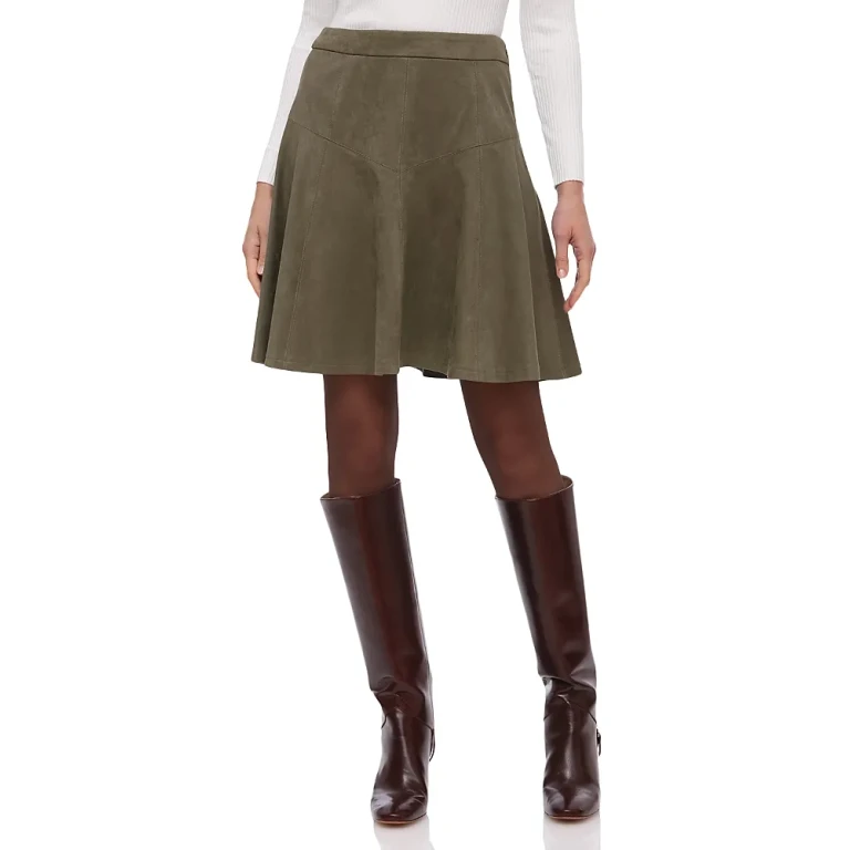 Bagatelle Faux Suede Flared Skirt