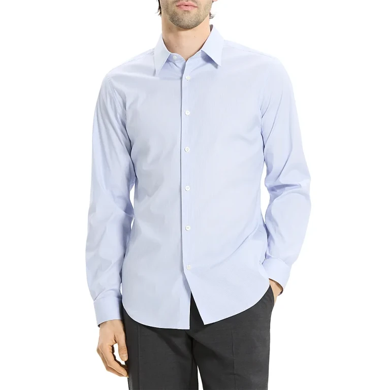 Theory Sylvain Exact Stripe Button Shirt