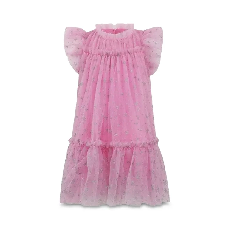 Lola + The Boys Girls' Shimmer Stars Tulle Dress - Little Kid, Big Kid