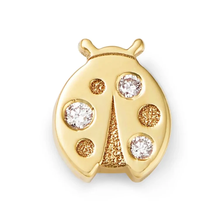Zoe Chicco 14k Gold Itty Bitty Diamond Ladybug Single Stud Earring Yellow Gold One Size
